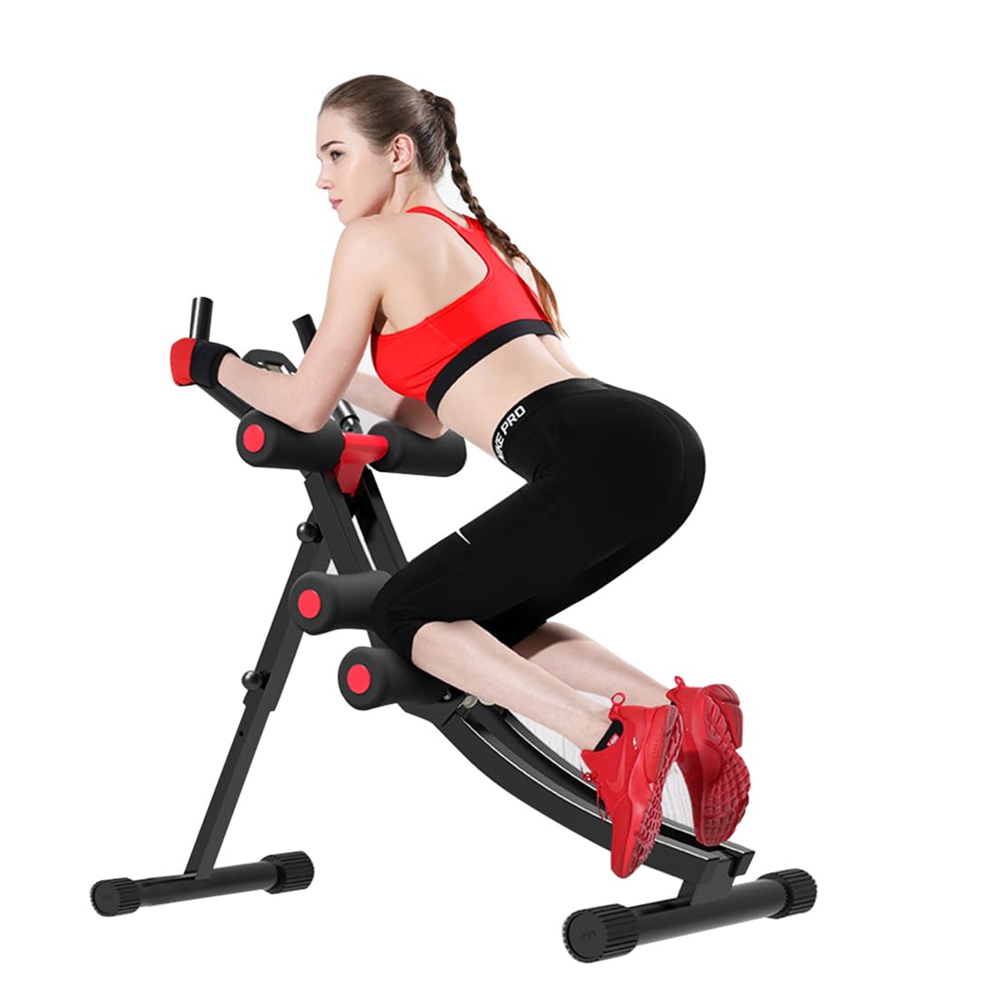 Fitlaya Fitness Ab Machine with curved track and adjustable height settings